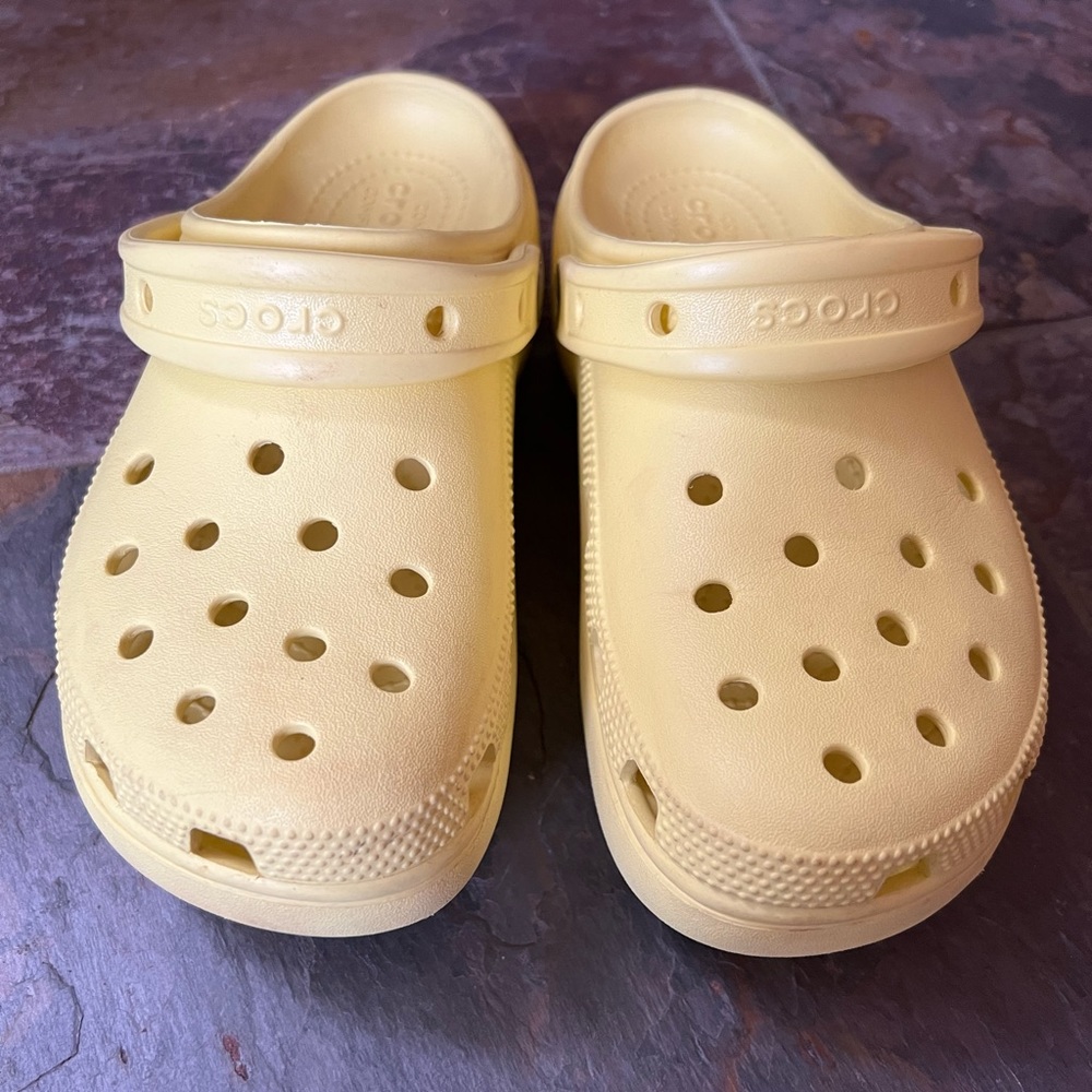 Crocs banana platform shoes